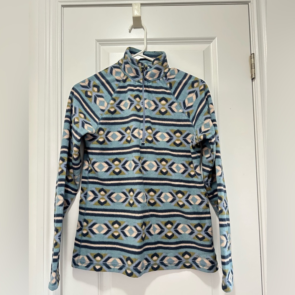 Eddie Bauer 1/4 Zip Pullover Fleece Aztec Jacket Womens XS